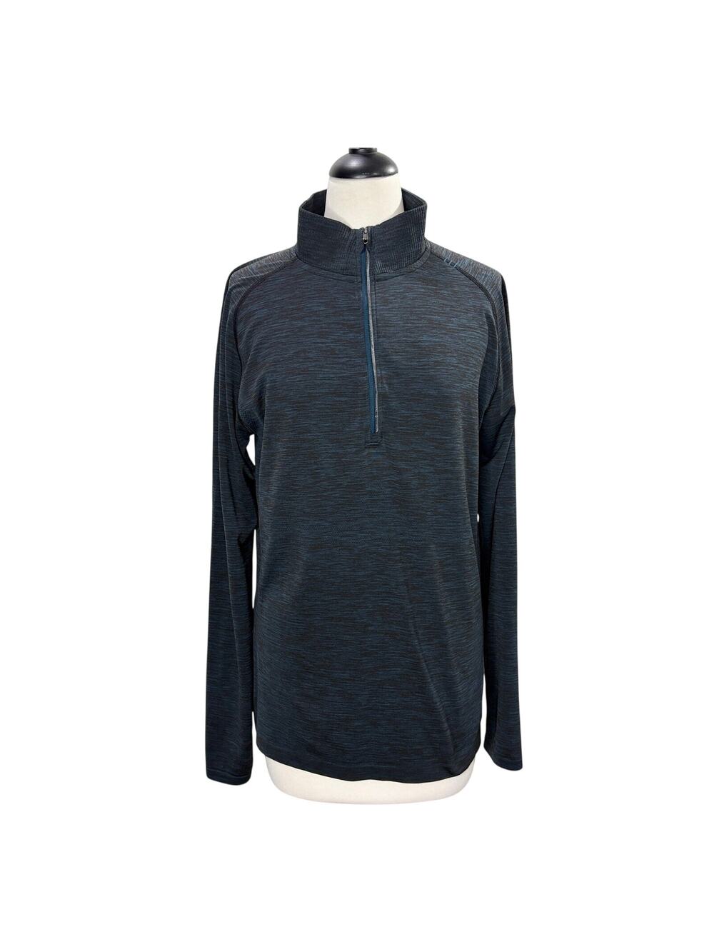 Lululemon Mens Size M Long Sleeve Shirt Metal Vent Tech 1/2 Zip Nautical Navy